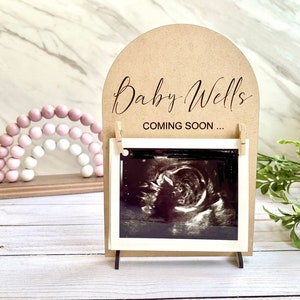 Personalized Pregnancy announcement ultrasound frame, Baby announcement gift for Grandparents, coming soon sign, baby sonogram display