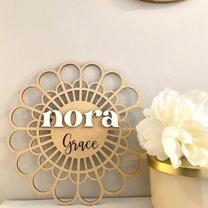 Nursery Name Sign, Girls Nursery Decor, Boho baby decor, Girl Shelf Decor, Above Crib Sign, Cut out Sign, boho name sign, Boho Nursery Decor