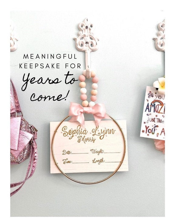 Hospital door sign baby stat sign chic wreath