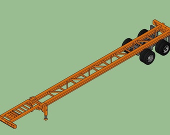 N Scale 40' Schwanenhals Intermodal Fahrgestell 3D Resin Bausatz