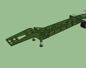 N Scale 43' Hängerahmenchassis - 2er Pack - 3D Resin Kit