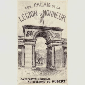 Engraving Le palais de la Légion d&#39;honneur - Paris/advertised Hubert engraver, aquaforte, reprint/engr.press after the original plate c.1900