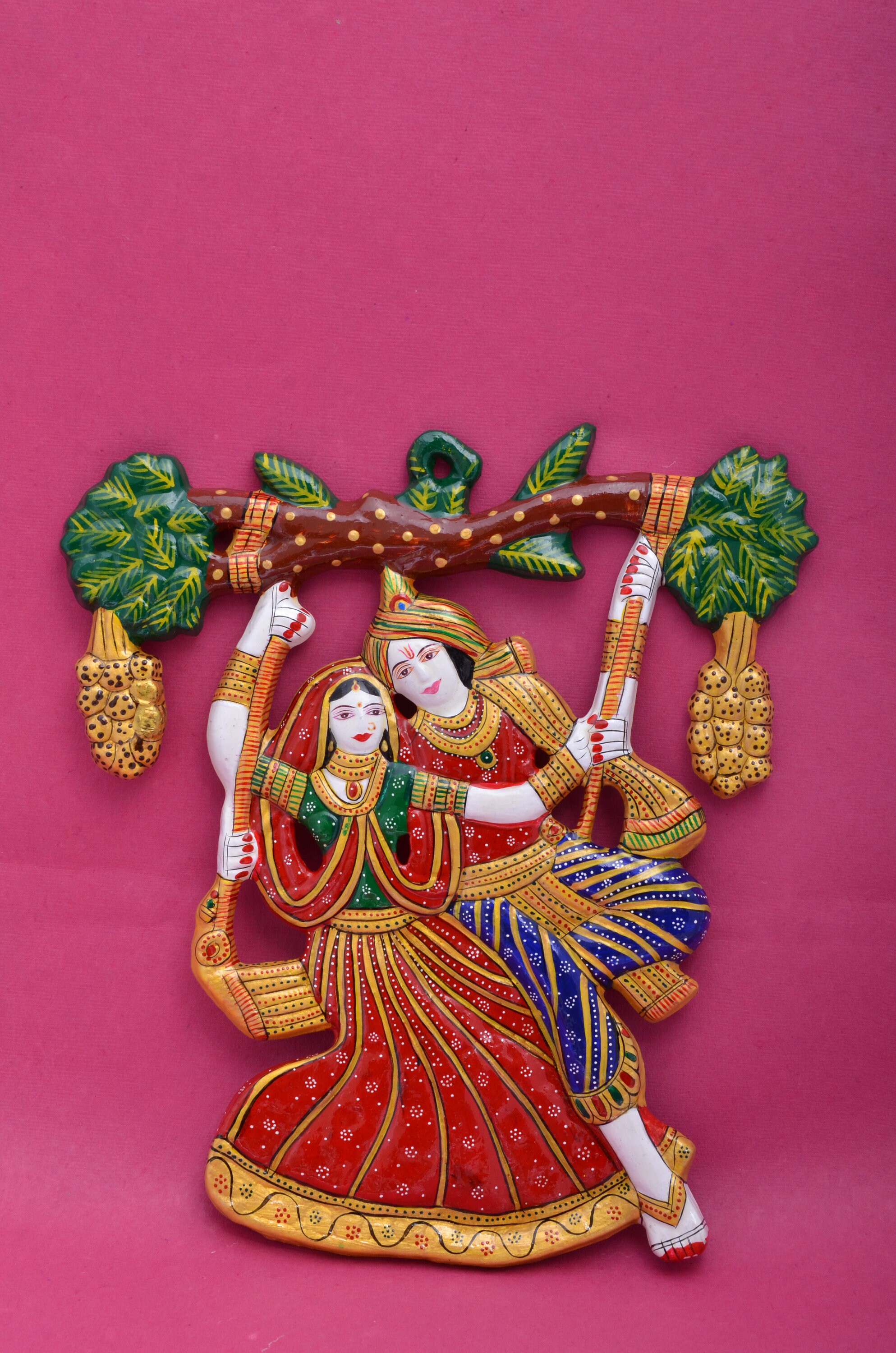 Radha Krishna Swing Metal Wall Art Indian Metal Wall Art Etsy UK