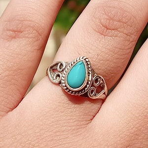 turquoise ring , handcrafted silver ring , boho silver 925 ,boho ring ,silver rings ,handmade,rings,gift item freeshipping
