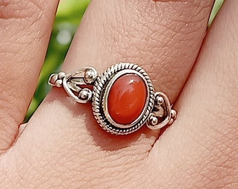 Boho Ring, Carnelian Stone ring , Handmade silver ring , orange stone ring , boho ring , silver ring , 925 silver ring, rings, gift items