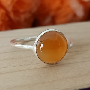 Orange calci boho ring , calci ring , handmade ring , Handmade jewelry, sterling silver 925 , statement ring , indian jewelry , best gift,