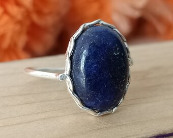 Lapis lazuli silver ring ,Blue gemstone ring  Ring , Blue stone ring , Handmade  ring , boho jewelry ,natural stone ring , silver925