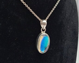 Rainbow Crystal Stone Pendant in Solid 925-Sterling Silver, Beautiful Handmade Pendant , silver pendant , 925 stealing silver