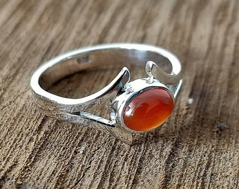 Boho Ring, Carnelian Stone ring , Handmade silver ring , orange stone ring , boho ring , silver ring , 925 silver ring, rings, gift items