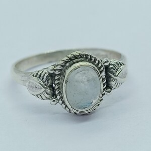 Moonstone Ring, Moonstone Silver Ring, Dainty Moonstone Ring,  Boho Ring, Dainty Silver Ring, Rainbow Moonstone Ring, Genuine Moonstone Ring