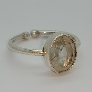 Moonstone Silver ring , unique Bohemian ring , Bluestone silver ring ,moonstone silver ring , boho jewelry , napoleon rings, adjustable ring
