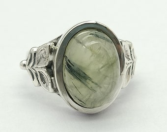 summer gift#summer jewelry#minimalist#personalized gifts#wedding gift#statement ring Prehnite stone Ring, sterling silver 925,tags , gift
