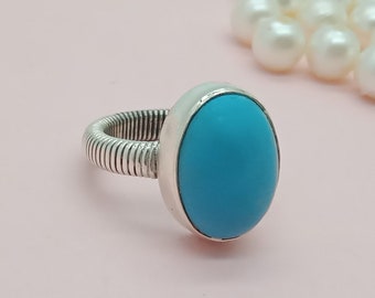 Dornröschen Türkis Ring, handgefertigter Silberring, Sterling Silber 925, Boho Ring, Ringe, handgemachte Ringe, Geschenkartikel, Türkis