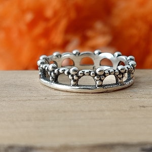 Sterling silver stacking ring|Boho Silver ring|925 silver ring|Crown ring|sterling silver stacking ring| band ring| gift item|freeship |ring