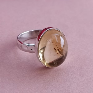 Citrine gemstone ring, gemstone, boho rings, statement rings, yellow rings,  Indian jewelry, best gift, free shipping, oval shape ring