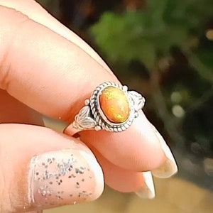 Opal Boho silver ring, handmade silver ring , designed boho ring , gift ring , unique ring , statement ring , silver ring, Hippie jewelry