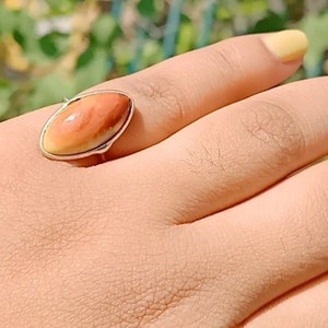 Natural Jasper stone ring , Handmade jasper ring , oval shape ring ,  jasper ring , gemstone silver ring , statement ring, jewellery