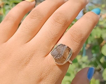 Smoky quartz rings, raw stone quartz rings, boho rings, statement rings, smoky quartz, indian jewelry, best gift, free shipping, jewellery