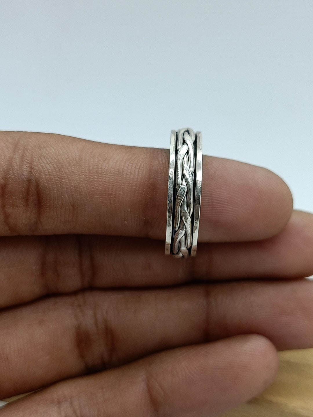 Spinner Band Stacking Ring | Silver Boho Ring | Spinner| Silver Ring ...