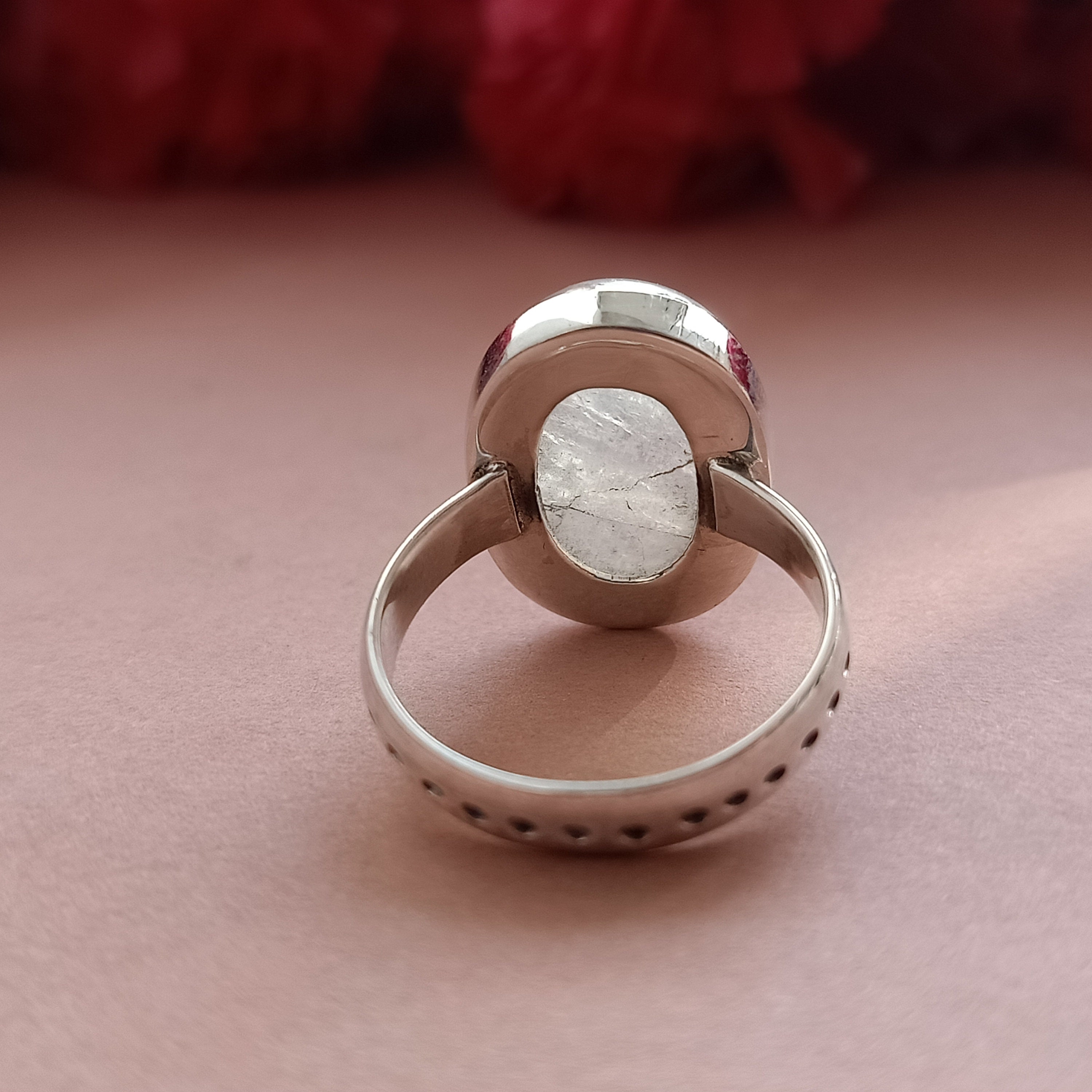 ムーンストーン シルバーリング 【ハンドメイド】 シルバー ハンドメイド ムーンストーン リングΩ