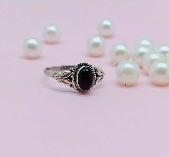 Anello Donna In Argento 925 Artigianale, Stile Boho Con Pietre Naturali Turchese, Onice, Perla O Cristallo, Fatto A Mano In India, Taglia 30