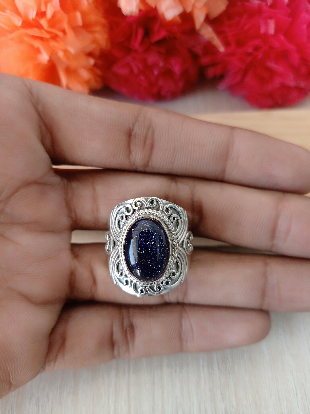Bague En Argent 925 Fait Main – Motif BMW – Réglable – Idée Cadeau (taille 6)