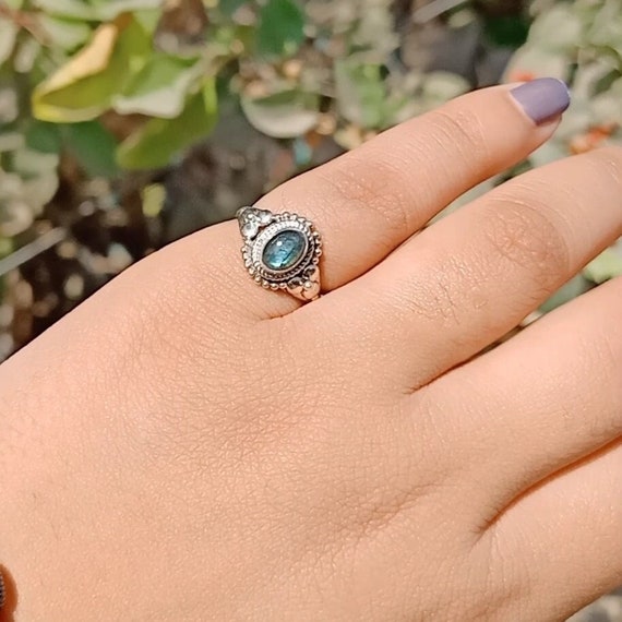Blue stone finger rings sale