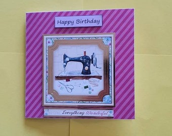 Carte D Anniversaire De Couture Carte De Couture Etsy