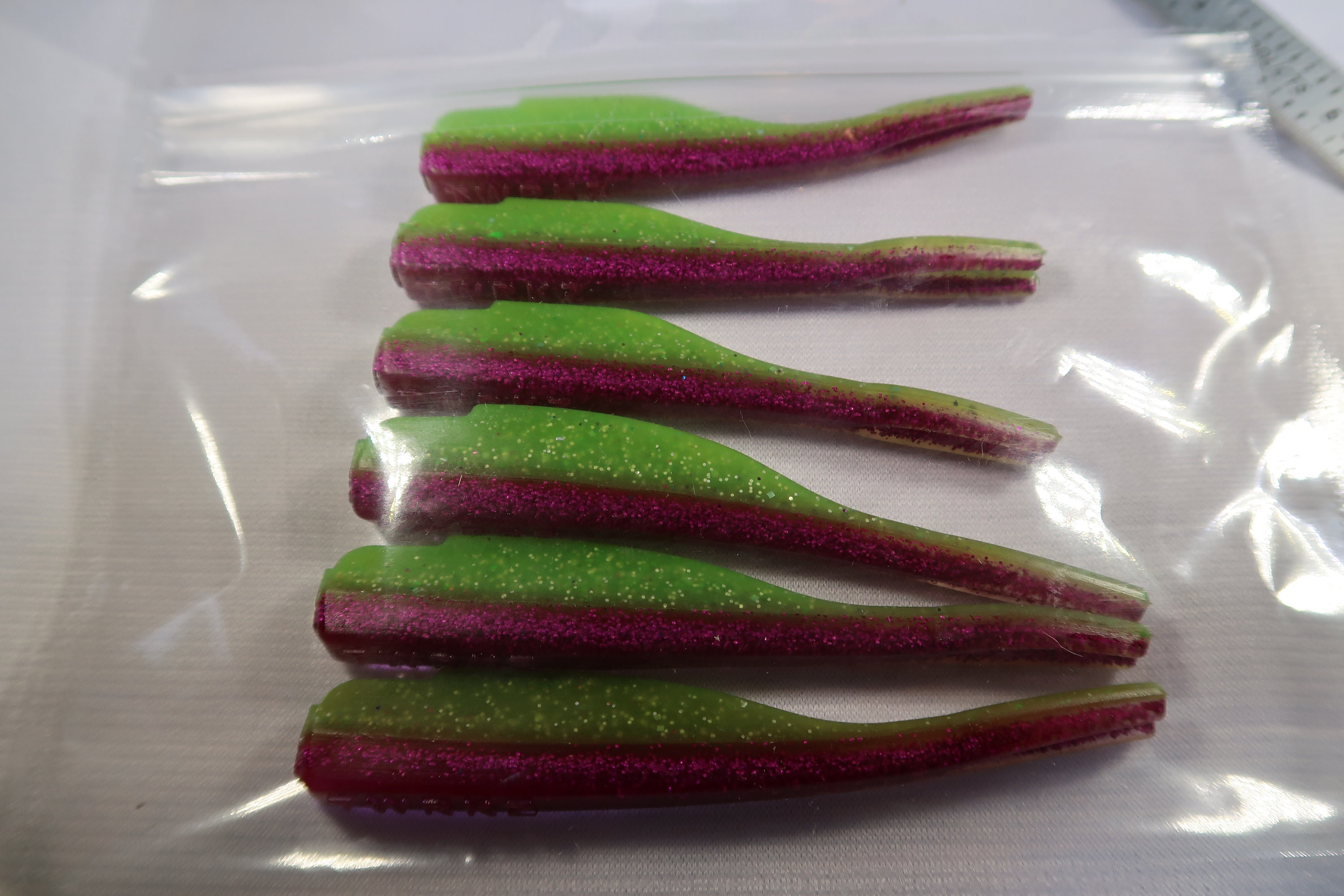 TWRKZ 6 custom molded fishing plastics for swim head jigs. Etsy