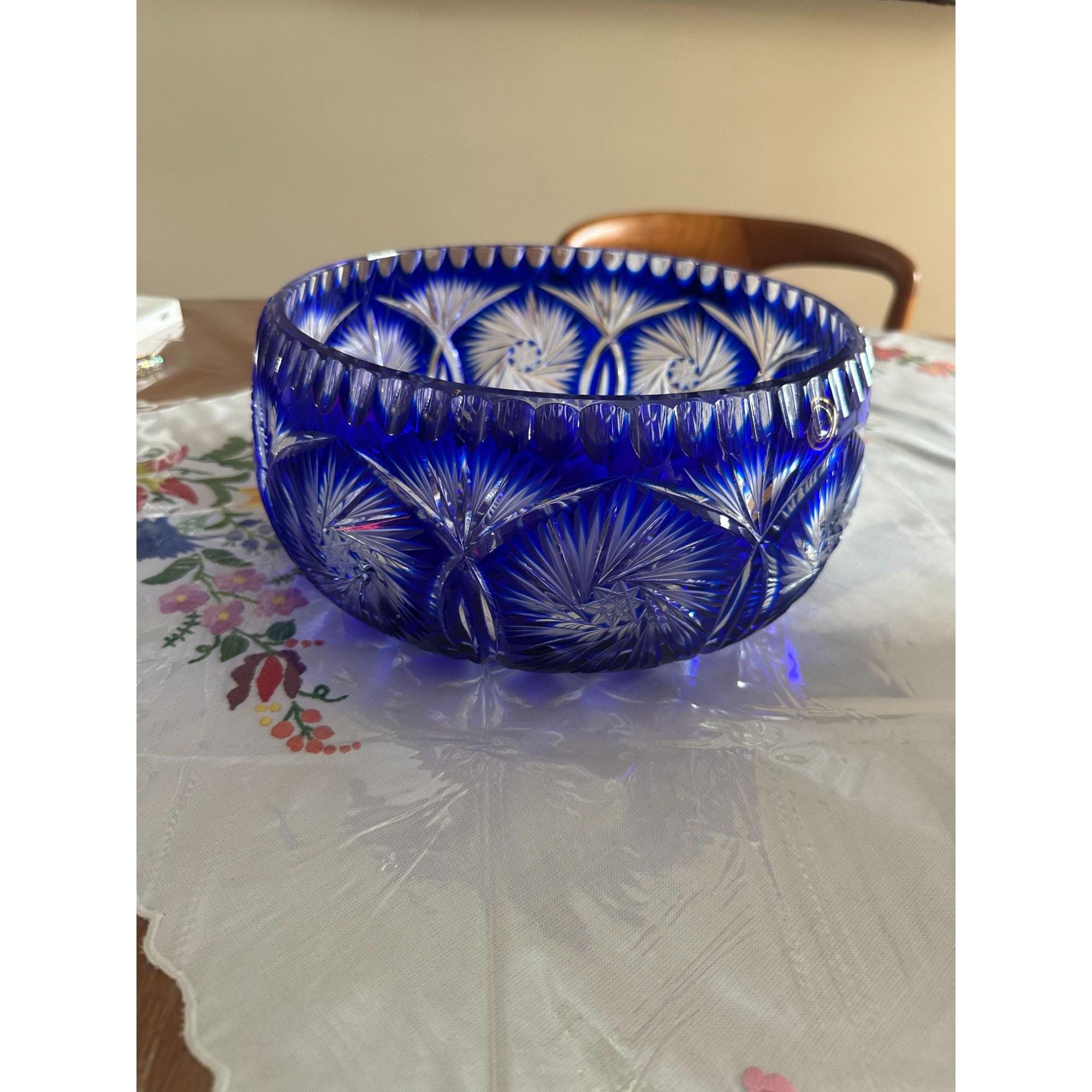 Cobalt Crystal Bowl - Etsy
