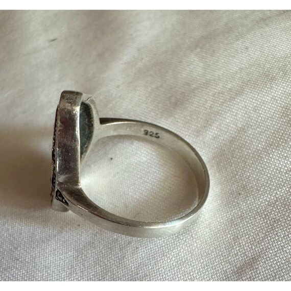 Vintage sterling & marcasite ring size 9 1/2 - image 3