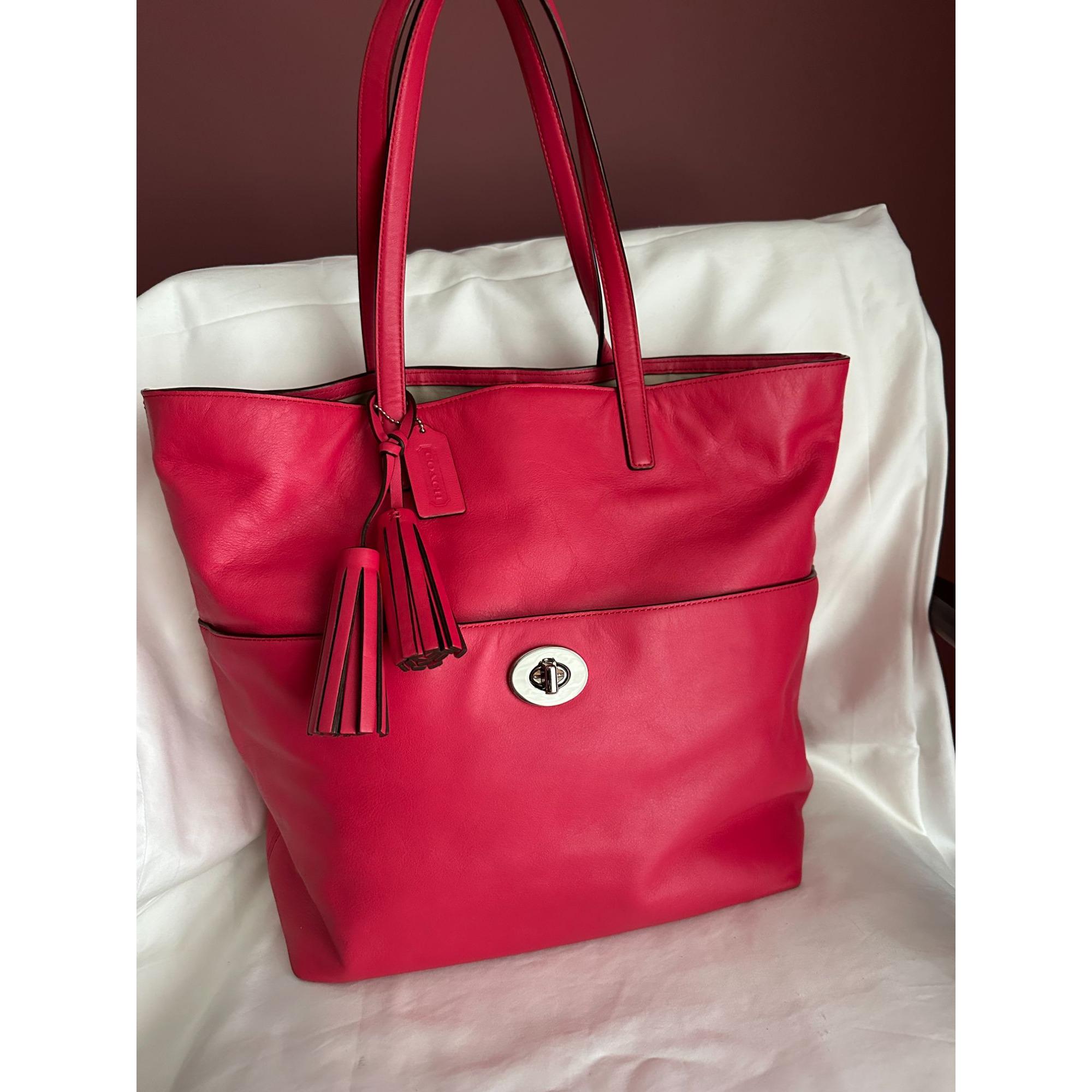 COACH Legacy Turn-lock Tote in Red/raspberry Leather - Etsy