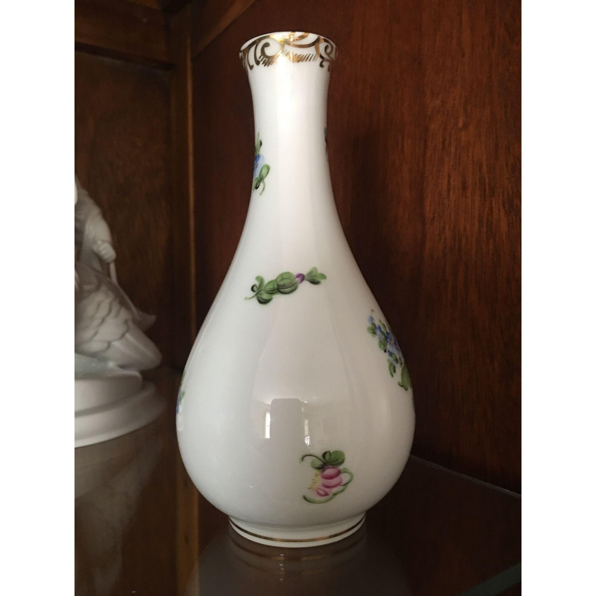Vintage Herend Hungary hand painted bud vase Etsy Polska