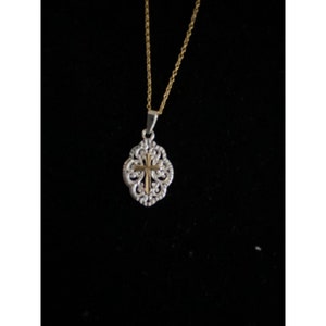 New sterling chain and cross necklace First Communion Baptism