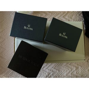 3 EMPTY designer watch boxes Bulova and Michael Kors