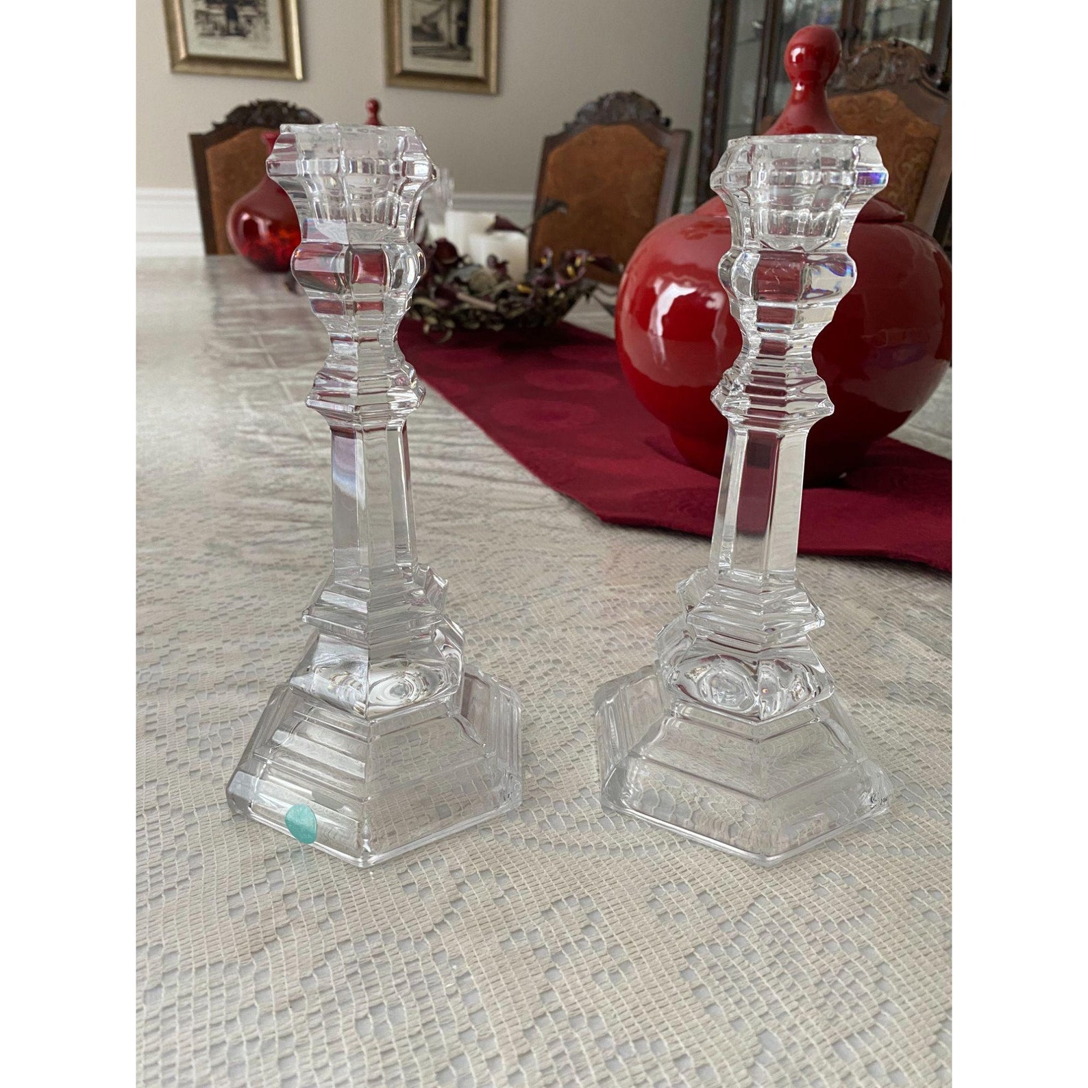 Vintage Tiffany & Co 8 Crystal Candlesticks Set Etsy