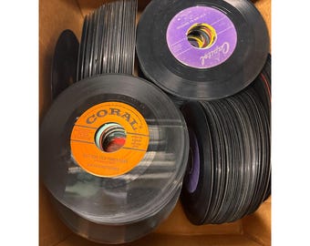 Amazing collection of 254 vintage 45 records