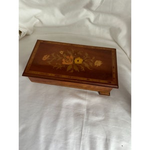 Imported inlaid wooden box with floral pattern