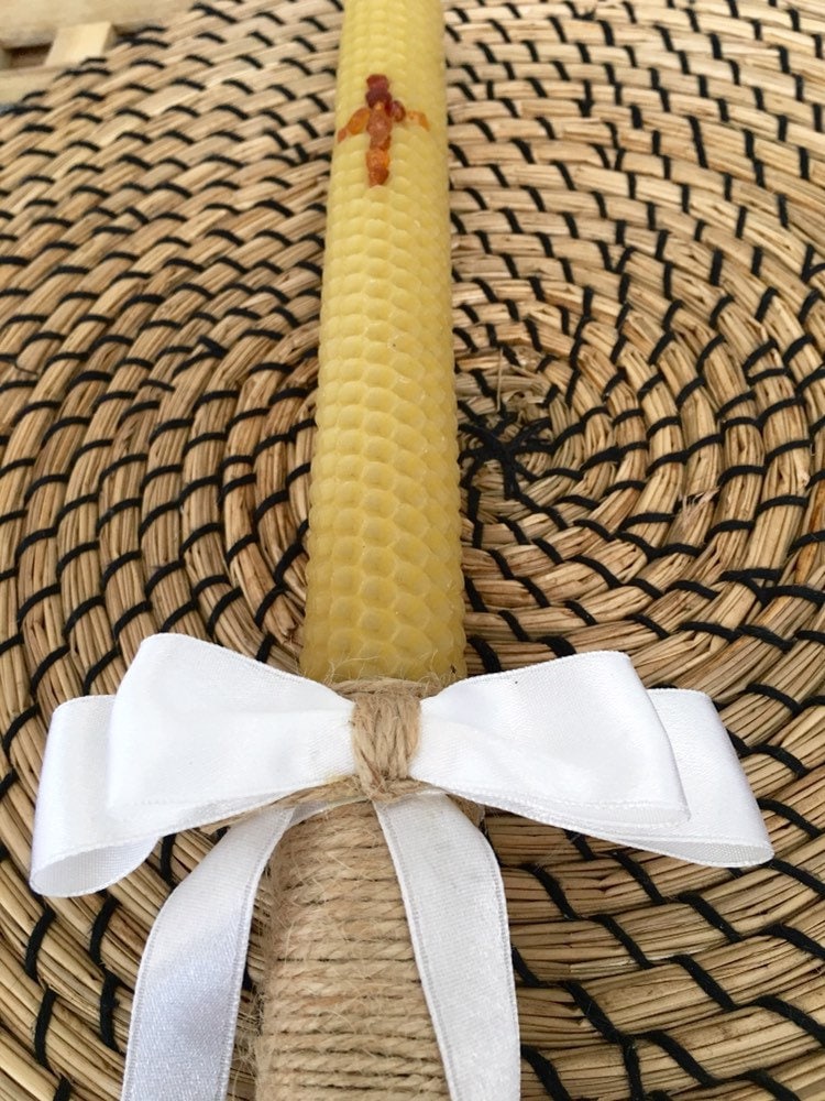 Baptism Candles, Beeswax Candles, Handmade Candles, Christening Candles