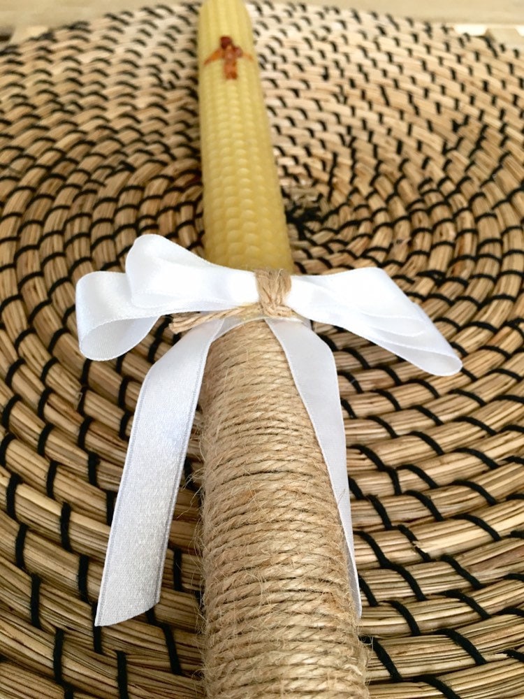 Baptism Candles, Beeswax Candles, Handmade Candles, Christening Candles