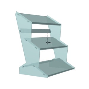 Acrylständer Typ 21 530 mm x 230 mm Stellflächen 3-fach für Größere Module und Synths