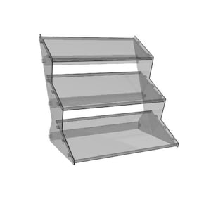 Acrylic Stand Type 24 3 tier with shelves of 310, 310, and 260mm deep and  610mm wide for Larger Modules and Synths