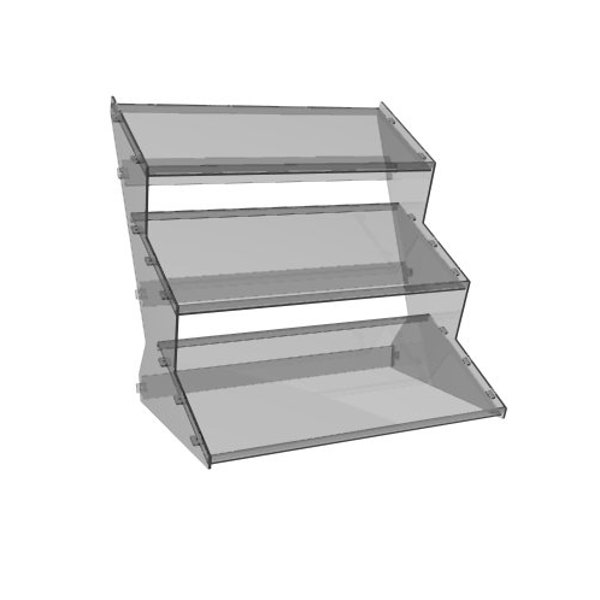 Acrylic Stand Type 24 3 tier with shelves of 310, 310, and 260mm deep and  610mm wide for Larger Modules and Synths