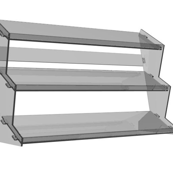 Acrylic Synth Stand Type1 3Tier extra wide 61cm shelves to fit 6 Roland Boutique/Other synths