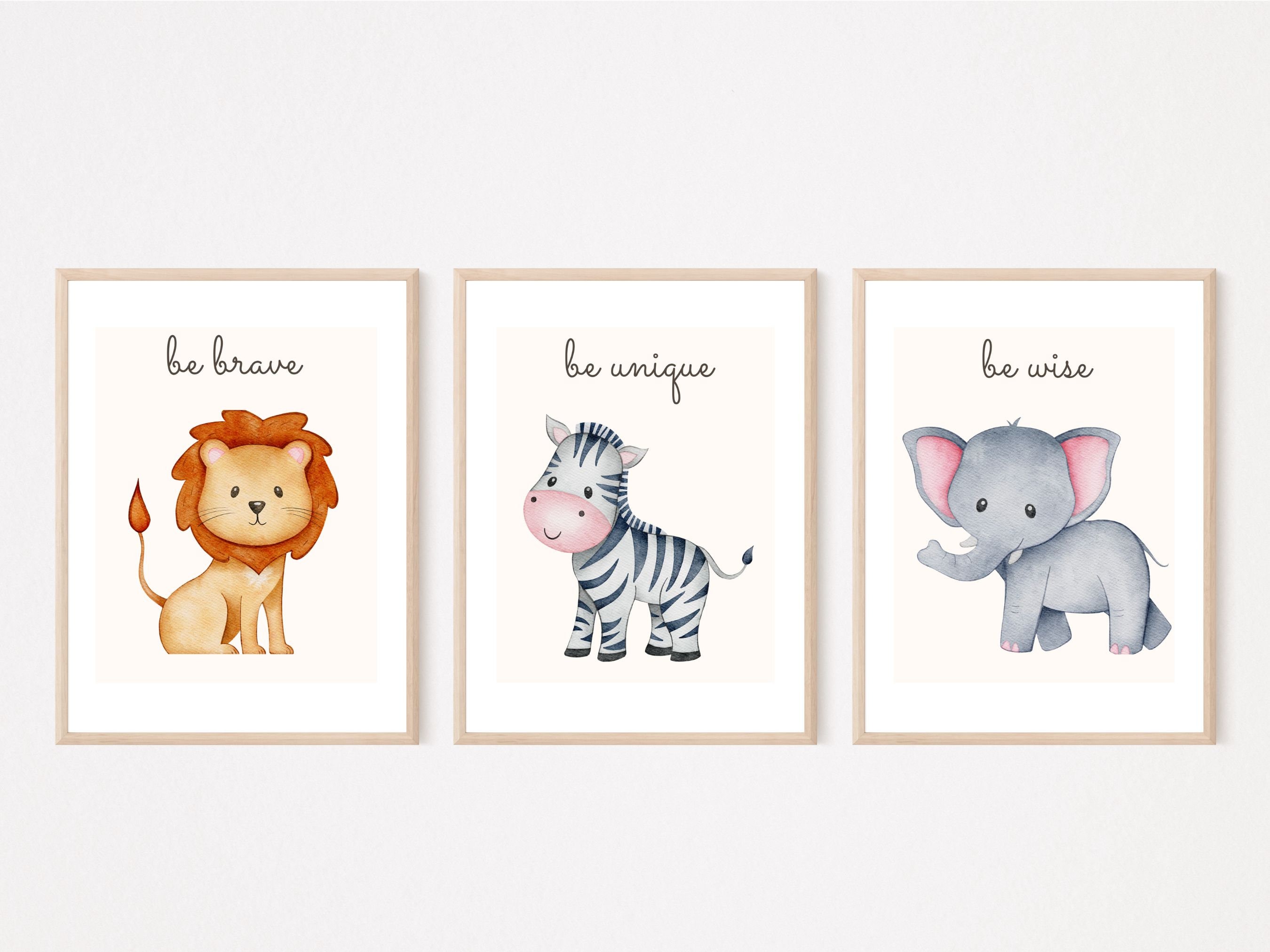 Printable, Instant Download Safari Baby Animals Printable Set of 3 ...