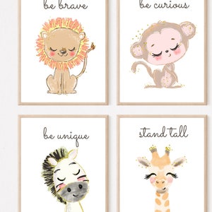 Safari Baby Animals Printable Set of 4, Instant Download,printable ...