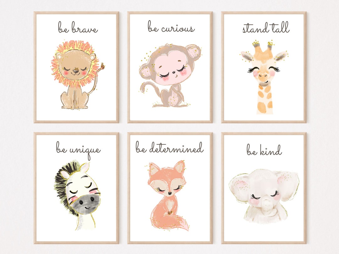Baby Animals Printable Set of 6, Nursery Instant Download,printable ...