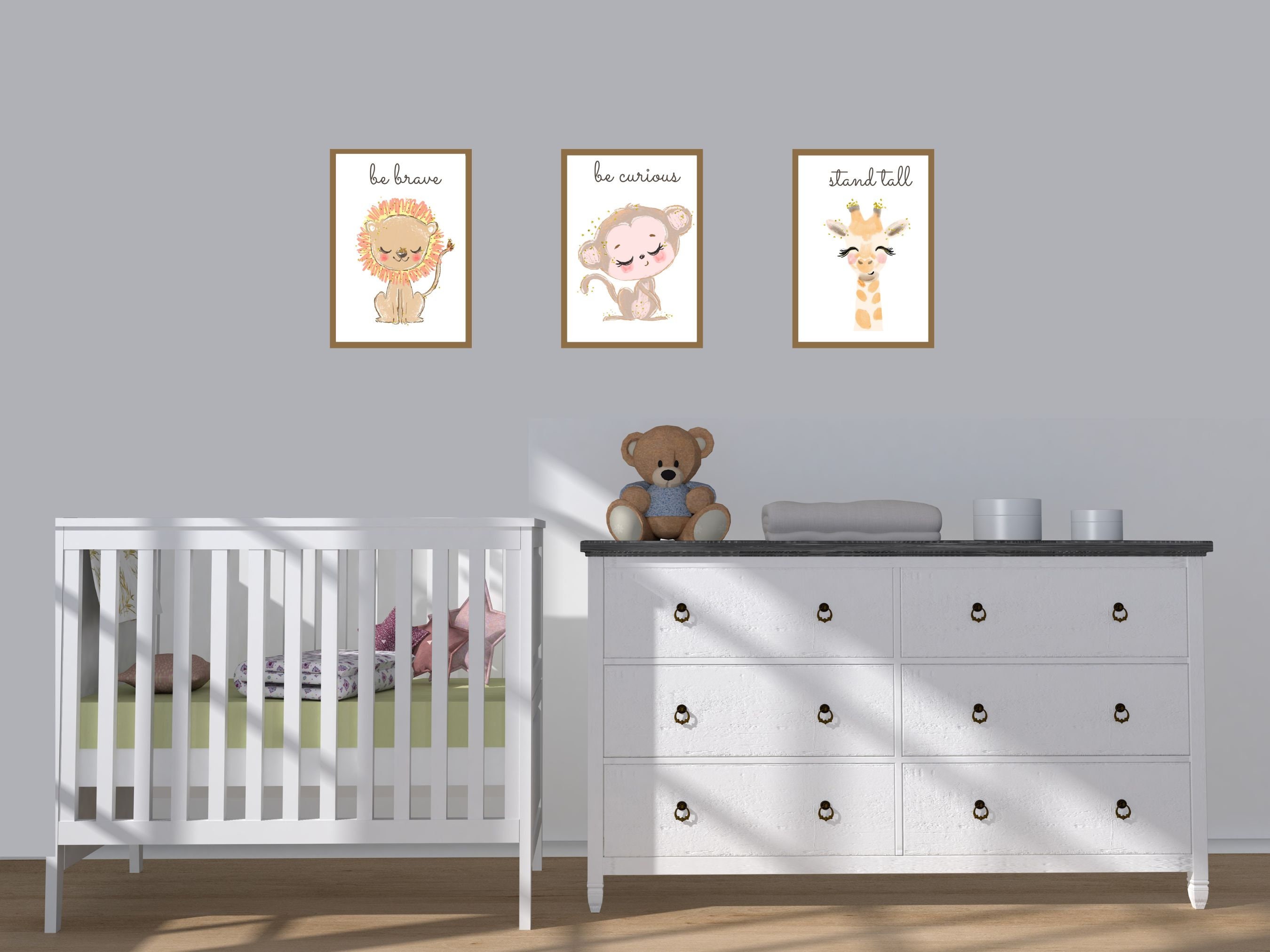 Safari Baby Animals Printable Set of 3, Instant Download,printable ...