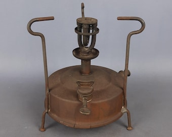 Poêle à Pétrole Vintage émaillé Vert - 1 Mèche, Avec Four, Fabrication Pays-Bas, Occasion