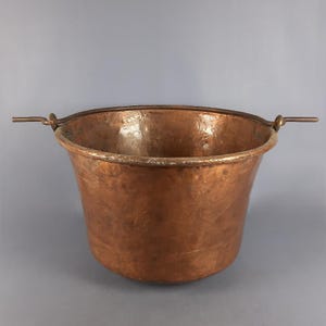 Large Industrial Copper Pot, Pure F.P.R., 90 cm, Vintage, 1950s, Italian Craftsmanship